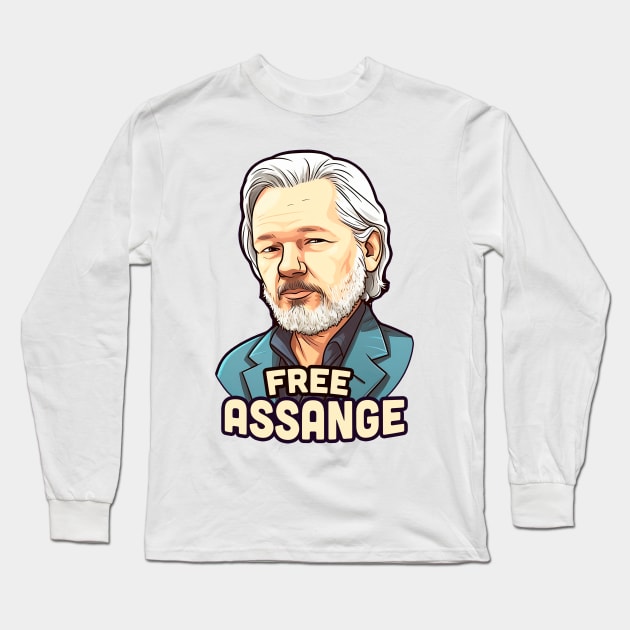 Free Julian Assange Long Sleeve T-Shirt by 3coo